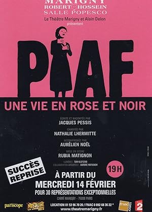 Edith Piaf Une Vie En Rose Et Noir French Theatre Advertising Postcard