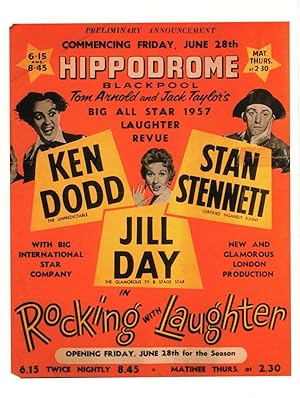 Ken Dodd Stan Stennett Jill Day Live 1957 Blackpool Poster Postcard
