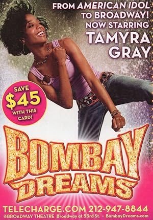 Tamyra Gray of Pop Idol in Bombay Dreams USA Theatre Advertising Postcard