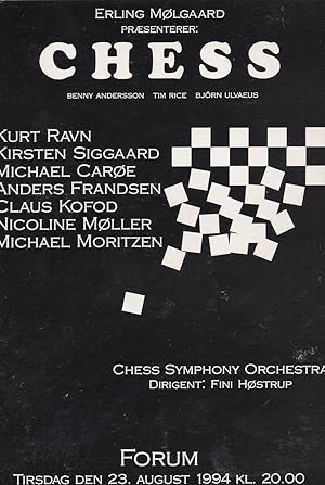 Chess Abba Musical Rare Denmark Theatre 1995 Launch Postcard