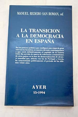 Imagen del vendedor de La transicin a la democracia en Espaa a la venta por Alcan Libros