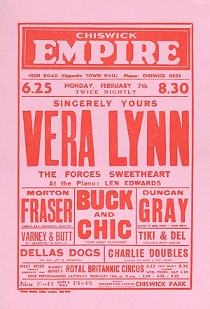 Vera Lynn at Chiswick Empire Theatre Poster Postcard