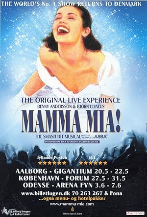 Mamma Mia Abba Musical Rare Denmark Danish Theatre Postcard