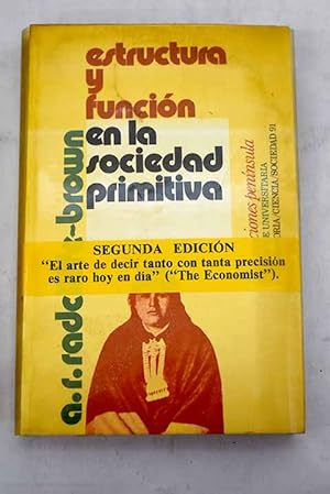 Seller image for Estructura y funcin en la sociedad primitiva for sale by Alcan Libros