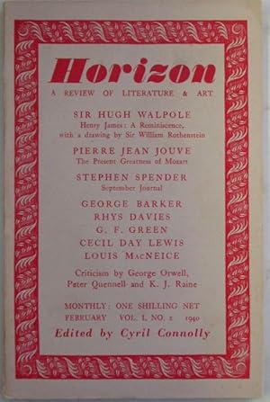 Horizon. A Review of Literature and Art. February, 1940