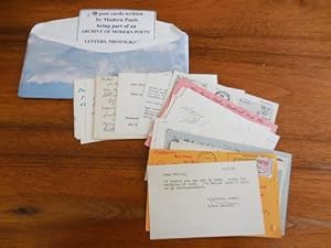 40 Handwritten postcards from various poets to Philip Hackett (All Signed)