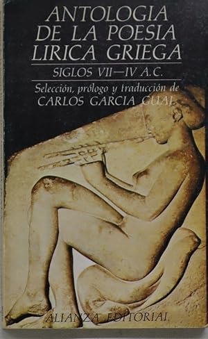 Seller image for Antologia de la poesa lrica griega (siglos VII- IV a.C.) for sale by Librera Alonso Quijano