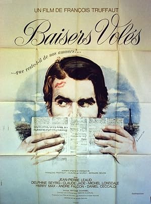 "BAISERS VOLÉS" Réalisé par François TRUFFAUT en 1968 avec Jean-Pierre LÉAUD / Affiche française ...