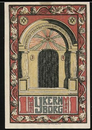 Bild des Verkufers fr Notgeld Ykernborg 1921, 1 Mark, Freimaurer Symbole zum Verkauf von Bartko-Reher