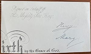 20th Century Manuscript Signatures of Two Members of the British Nobility