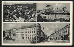 Ansichtskarte Eisenstadt, Hauptstrasse mit Geschäften und Leuten, Landhaus, Schloss