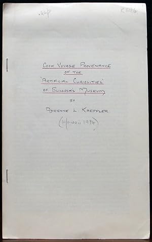 Immagine del venditore per COOK VOYAGE PROVENANCE OF THE "ARTIFICIAL CURIOSITIES" OF BULLOCK'S MUSEUM. venduto da The Antique Bookshop & Curios (ANZAAB)