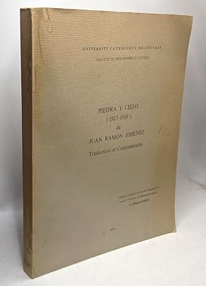 Bild des Verkufers fr Piedra y cielo (1917-1918) de Juan Ramon Jimenez traduction et commentaires zum Verkauf von crealivres