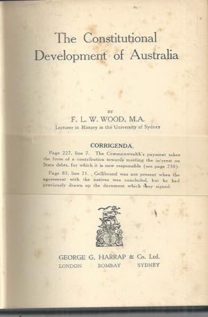 Immagine del venditore per Constitutional Development of Australia, The venduto da Elizabeth's Bookshops