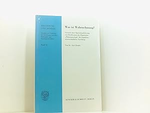 Seller image for Was ist Wahrnehmung?: Versuch einer Operationalisierung von Denkformen der Hegelschen "Phnomenologie" fr kognitionswissenschaftliche Forschung. (Erfahrung und Denken, Band 76) Versuch einer Operationalisierung von Denkformen der Hegelschen "Phnomenologie" fr kognitionswissenschaftliche Forschung for sale by Book Broker