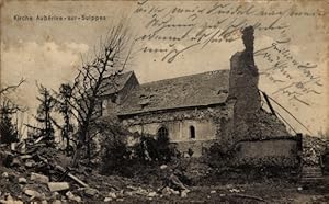 Ansichtskarte / Postkarte Auberive-sur-Suippes, zerstörte Kirche