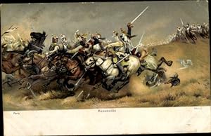 Künstler Ansichtskarte / Postkarte Morot, AN, Schlachtszene, Reiter, Schlacht bei Rezonville - Ve...