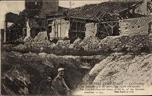 Ansichtskarte / Postkarte Französische Soldaten im Schützengraben, Kriegszerstörungen, I WK
