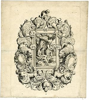 Bild des Verkufers fr Rare-Antique Master Print-MERCURY-ARGUS-ORNAMENTAL-Sandrart-c.1679-1700 zum Verkauf von Pictura Prints, Art & Books
