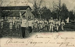 Ansichtskarte / Postkarte Vergatterung, Halt, KuK Soldaten