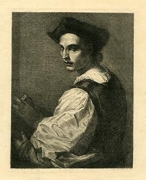 Bild des Verkufers fr Rare-Antique Print-PORTRAIT-YOUNG-MAN-ANDREA DEL SARTO-Courtry-Del Sarto-1872-1897 zum Verkauf von Pictura Prints, Art & Books