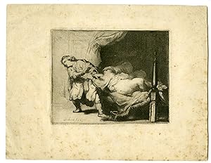 Rare-Antique Master Print-JOSEPH-POTIPHAR-WIFE-Claussin-Rembrandt-1805-1844