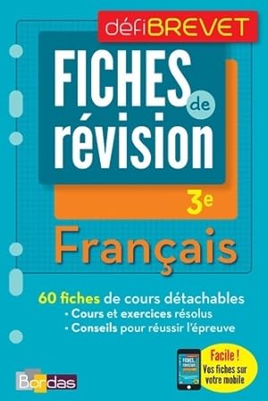 Fran ais 3e. Fiches de r vision - Collectif