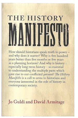 Imagen del vendedor de The History Manifesto. a la venta por City Basement Books