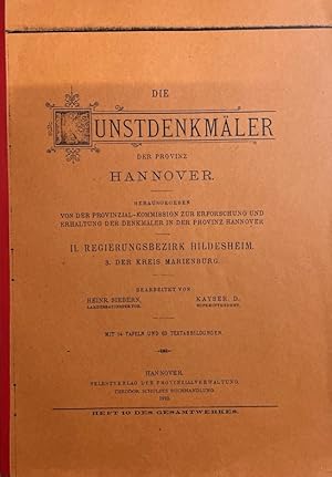 Bild des Verkufers fr Die Kunstdenkmler der Provinz Hannover. II. Regierungsbezirk Hildesheim. 3. Der Kreis Marienburg. Heft 10 des Gesamtwerkes (1910). zum Verkauf von Antiquariat J. Hnteler