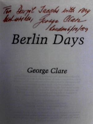 Bild des Verkufers fr Berlin Days zum Verkauf von World of Rare Books