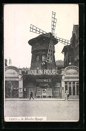 Ansichtskarte Paris, Moulin Rouge, von der Strasse gesehen