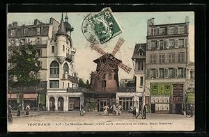 Ansichtskarte Paris, Le Moulin Rouge, Boulevard de Clichy, Place Blanche