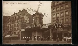 Ansichtskarte Paris, Moulin Rouge mit Strasse