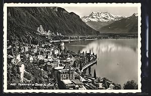 Ansichtskarte Territet, Dents du Midi, Ortsansicht mit Grand Hotel