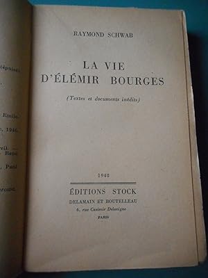 Imagen del vendedor de La vie d'Elimir Bourges a la venta por Frederic Delbos