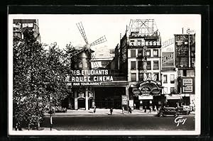 Ansichtskarte Paris, Moulin Rouge, Motiv mit Passanten