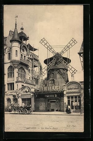 Ansichtskarte Paris, Moulin Rouge, Blick zum Eingang