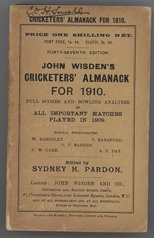 Immagine del venditore per WISDEN CRICKETERS' ALMANACK 1910 venduto da Sportspages