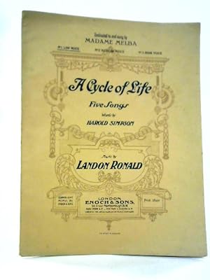 Bild des Verkufers fr A Cycle Of Life: Five Songs, Sheet Music. zum Verkauf von World of Rare Books