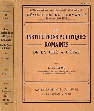 Bild des Verkufers fr Les institutions politiques romaines de la cit  l'tat zum Verkauf von Biblioteca di Babele