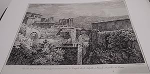 Bild des Verkufers fr Kupferstich 1804 Le Grand nach F.F.C. Bourgeois: Vue du Temple de Vesta, Tempel der Sibylle (Tivoli) in Rom zum Verkauf von Antiquariat Thomas Mertens