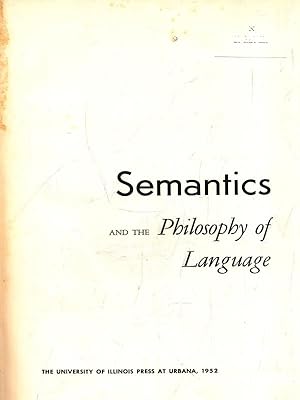 Bild des Verkufers fr Semantics and the Philosophy of Language zum Verkauf von Librodifaccia