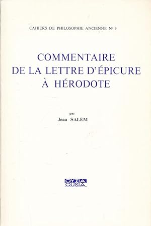 Bild des Verkufers fr Commentaire de la lettre d'Epicure  Hrodote zum Verkauf von LIBRAIRIE GIL-ARTGIL SARL