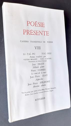 Poésie présente. Cahiers trimestriels de poésie. N°VIII, mai 1973.