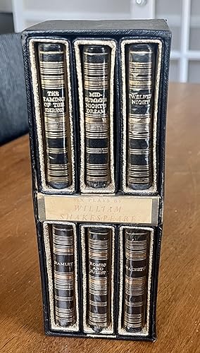Seller image for Six Plays By William Shakespeare (Hamlet, Macbeth, Romeo and Juliet, Midsummer Night's Dream, Twelth Night, The Taming of the Shrew) **RARE AND UNUSUAL COMPLETE SET HAND BOUND IN LEATHER WITH GLASSINE JACKETS, INDIVIDUAL SLIP CASES IN A CUSTOM BOX** for sale by The Modern Library