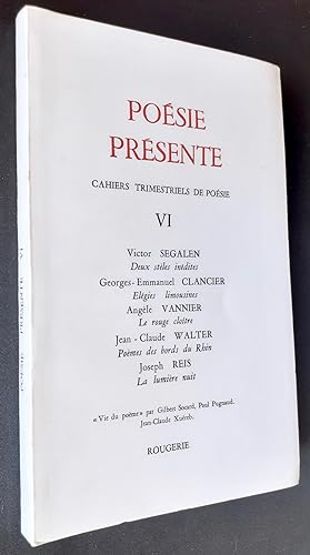 Poésie présente. Cahiers trimestriels de poésie. N°VI, août 1972.