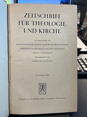 Zeitschrift für Theologie und Kirche ZThK 51. Jahrgang 1954.