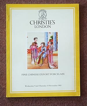 Fine Chinese Export Porcelain, Enamels, Bronzes, Works of Art and Hardstones, 9 and 10 November 1...
