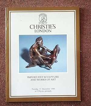 Important Sculpture and works of art, 11 December 1984, Christie's London Auction Catalogue. Prop...