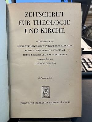 Zeitschrift für Theologie und Kirche ZThK 50. Jahrgang 1953.